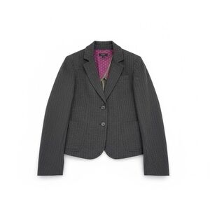 J. Crew Wool Blend Pin Stripe Blazer Jacket Polka Dot Lining Tailored Fit Small